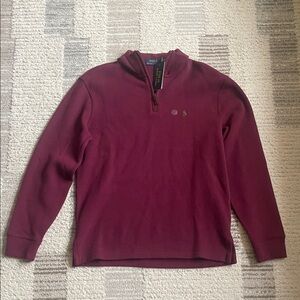 Polo by Ralph Lauren Men's Maroon Zip-Up Sweater
